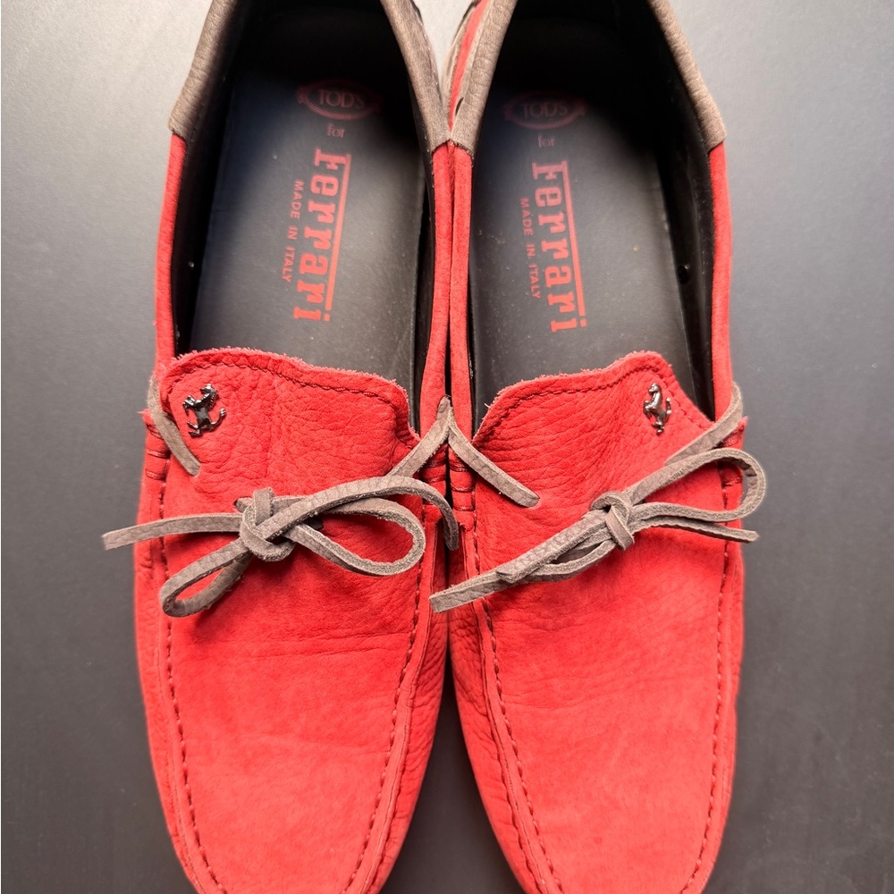 Tod's Men's Red Loafers -Ferrari